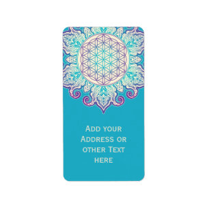 Etiqueta Flor de vida - Mandala india 2