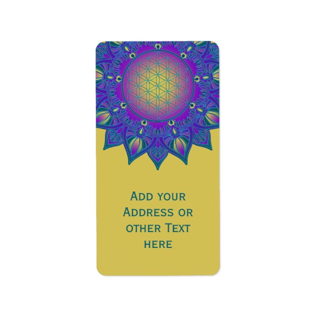 Etiqueta Flor de vida - Mandala india 3 (Frente)