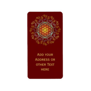 Etiqueta Flor De Vida - Ornamentos Vintage Mandala 1