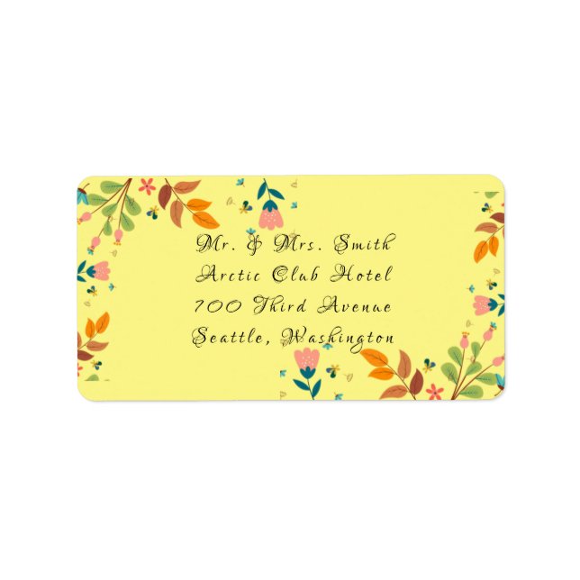 Etiqueta Flor diferente (Frente)