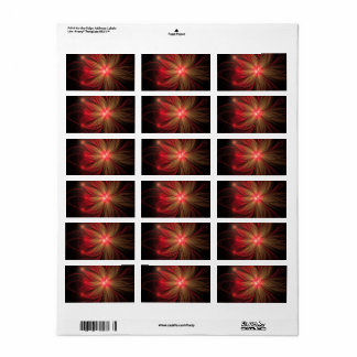 Etiqueta Flor fractal de fanatismo rojo