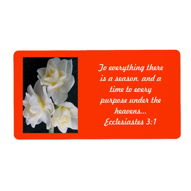 Etiqueta Flor Jonquil - Ecclesiastes 3:1 (Frente)