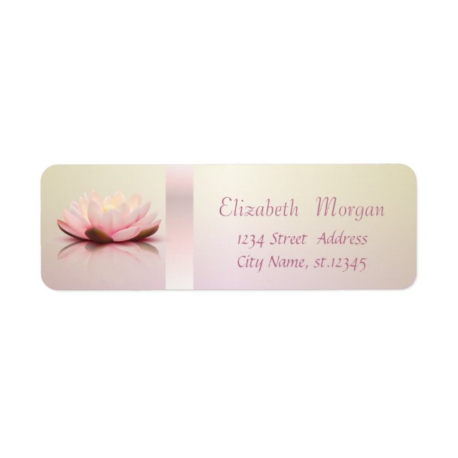 Etiqueta Flor Lotus elegante y de moda (Frente)