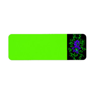 Etiqueta Flor morada lirio en negro