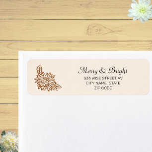 Etiqueta Flor personalizada sobre beige claro