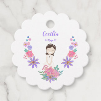 Etiqueta flor Primera Comunión CECILIA