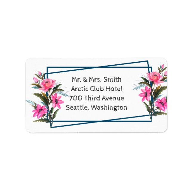 Etiqueta Flor rosa (Frente)