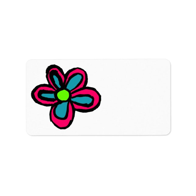 Etiqueta Flor Rosa Adorable (Frente)