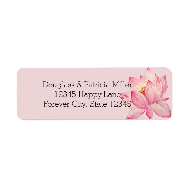 Etiqueta Flor rosa Lotus (Frente)