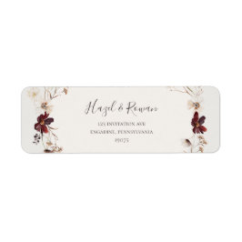 Etiqueta Flor silvestre de cobre de Borgoña | Dirección de 