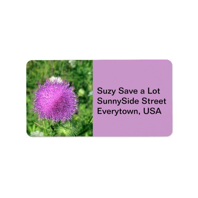 Etiqueta Flor silvestre morada (Frente)