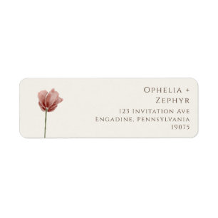 Etiqueta Flor Silvestre Simple Dirección de Retorno Beige