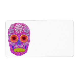 Etiqueta Flor Skull 2