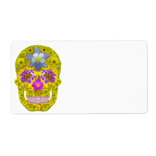 Etiqueta Flor Skull 3