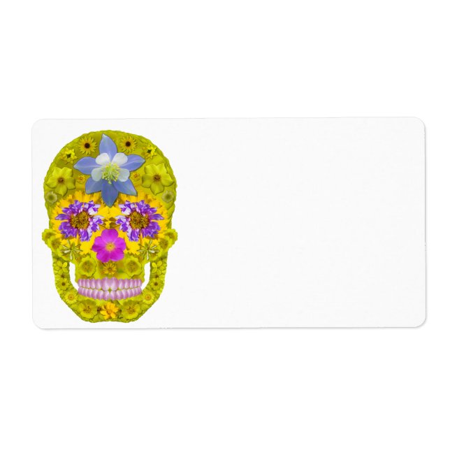 Etiqueta Flor Skull 3 (Frente)
