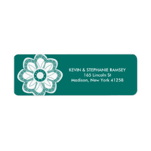 Etiqueta Flor turquesa