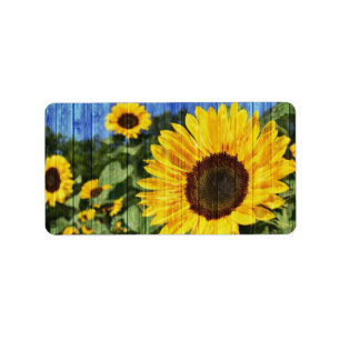 Etiqueta Flora pintada de girasoles