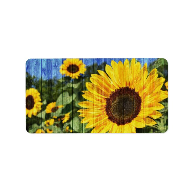 Etiqueta Flora pintada de girasoles (Frente)