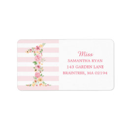 Etiqueta Floral acuática un primer cumpleaños