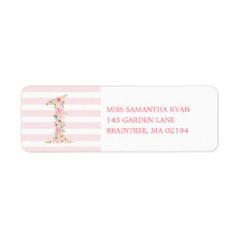 Etiqueta Floral acuática un primer cumpleaños