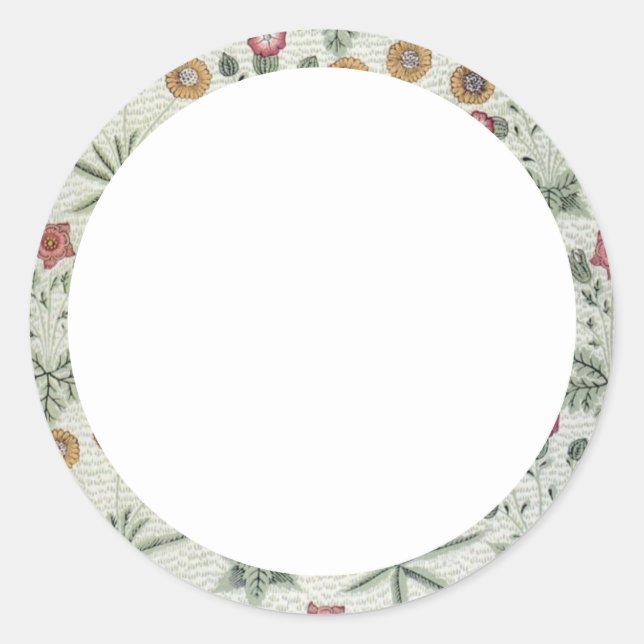 Etiqueta floral beige y verde (Anverso)