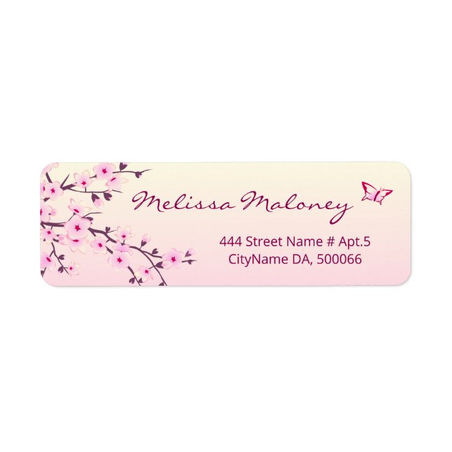 Etiqueta Floral Cherry Blossoms Pink (Frente)