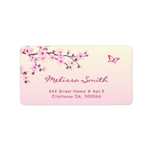 Etiqueta Floral Cherry Blossoms Pink Girly