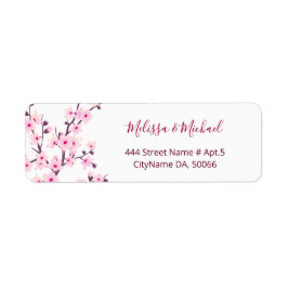 Etiqueta Floral Cherry Blossoms Pink White |  Wedding