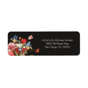 Etiqueta Floral Dark & Moody Boda