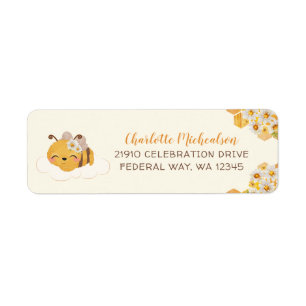Etiqueta floral de Bee Baby Shower Honeycombs