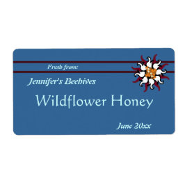 Etiqueta Floral de Borgoña con bastón de rayas