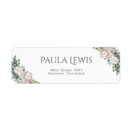 Etiqueta Floral de color de agua delgada