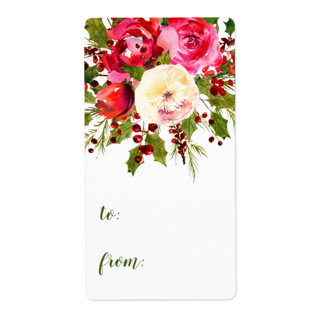 Etiqueta Floral de Navidad (Frente)