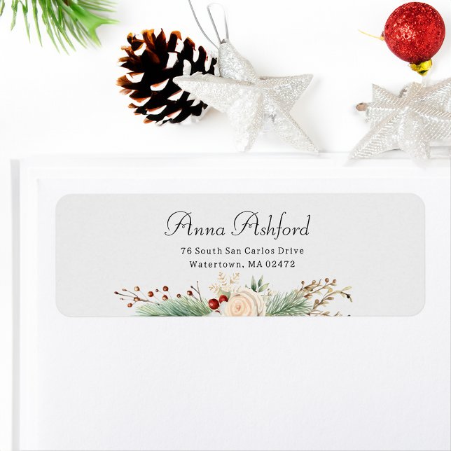 Etiqueta Floral de Navidades simplemente elegantes (Subido por el creador)