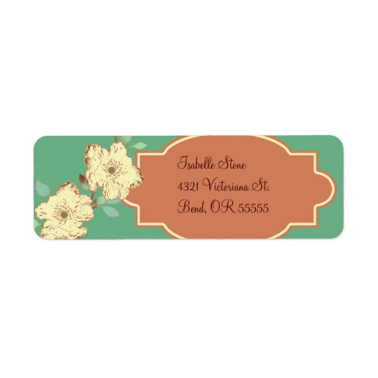 Etiqueta floral del remite del Victorian Etiquetas De Remite