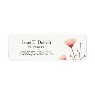 Etiqueta Floral elegante simple profesional