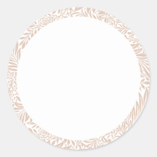 Etiqueta floral en blanco y beige