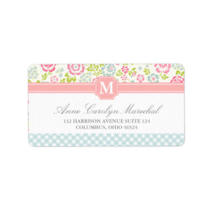 Etiqueta Floral femenino del país personalizado
