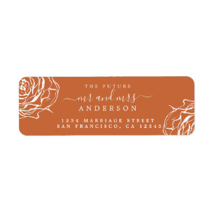 Etiqueta Floral Future Mr. Burnt Naranja Return Address