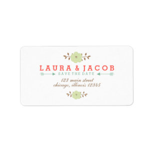 Etiqueta Floral Green Save the Date