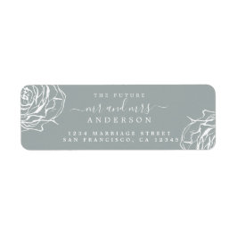 Etiqueta Floral Grey Future Mr Mrs Boda Return Address L