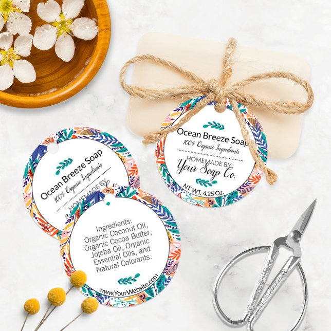 Etiqueta floral moderna para sus jabones artesanal (Modern Floral Hang Tag for Your Artisan Soaps 🧼
)