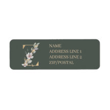 Floral monograma Z personalizada