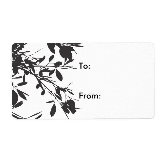 Etiqueta Floral negra (Frente)