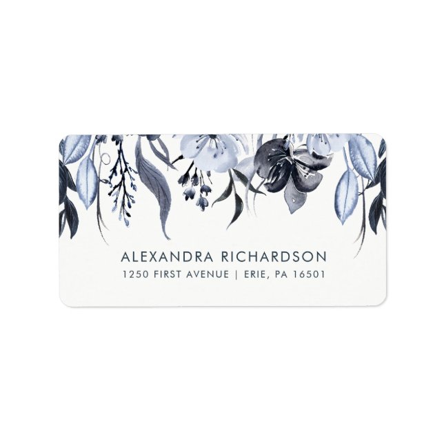 Etiqueta Floral oscura | Boda acuarela (Frente)