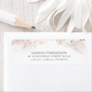 Etiqueta Floral Pampas Grass Pink Elegant