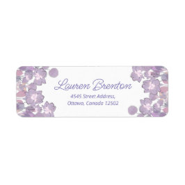 Etiqueta Floral pastel mauve violeta