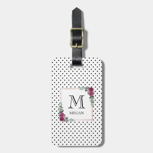 Etiqueta floral personalizada del equipaje de la (Frente Vertical)