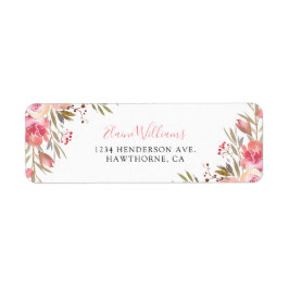 Etiqueta Floral rosa elegante personalizada