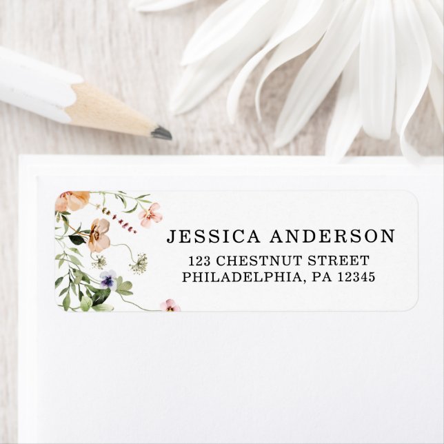 Etiqueta Floral Rosa Rústica para Despedida de Sol (In situ)